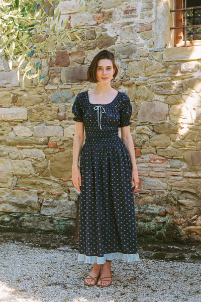 The Coralia Dress | Blueberry Dot