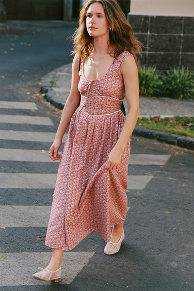 The Alessandra Dress Petites | Mauve Pressed Petals