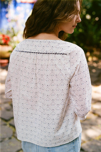 The Camelia Blouse | Dotted Plaid