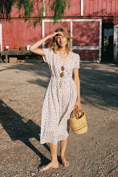 The Simple Dawn Dress | Cream Blueberry Harvest