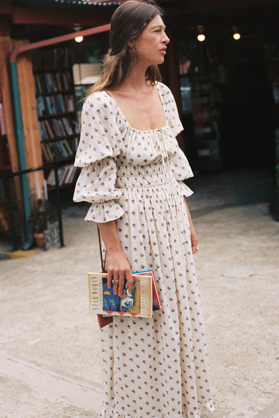 The Adelia Dress | Cream Grape Harvest