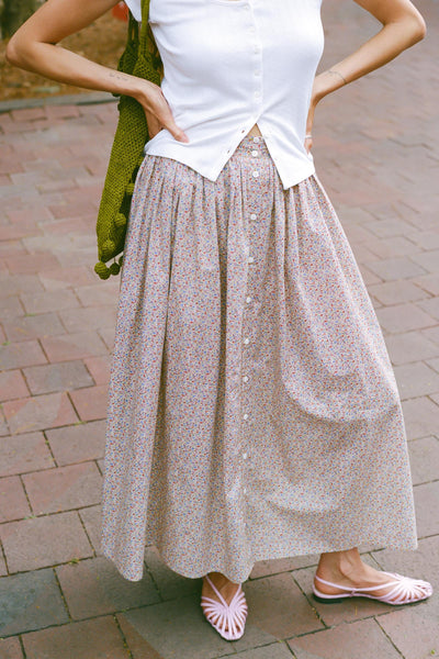 The Tabitha Skirt | Chamomile Rose Cluster