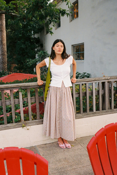 The Tabitha Skirt | Chamomile Rose Cluster