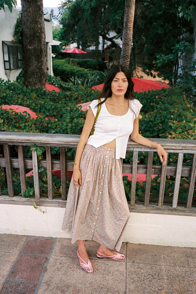 The Tabitha Skirt | Chamomile Rose Cluster