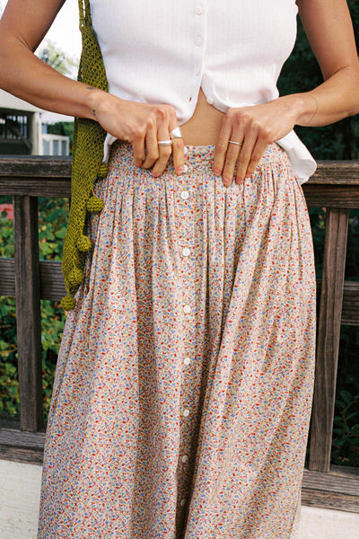 The Tabitha Skirt | Chamomile Rose Cluster