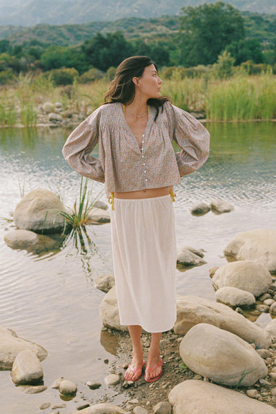 The Georgina Blouse | Chamomile Rose Cluster