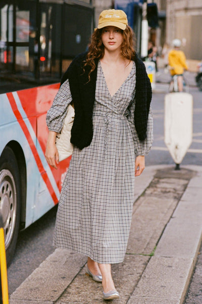 The Saunders Dress | Slate Gingham
