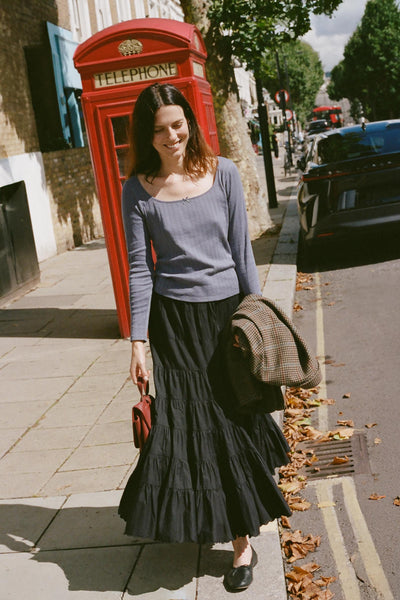 The Lita Tee | Slate Regenerative Pointelle