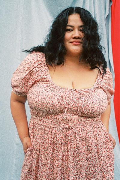 The Brynne Dress Extended | Maroon Calico
