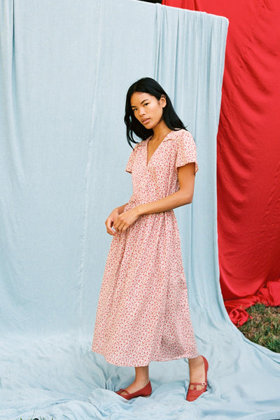 The Simple Dawn Dress Petites | Maroon Calico