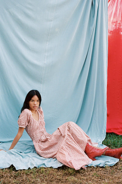 The Brynne Dress Petites | Maroon Calico
