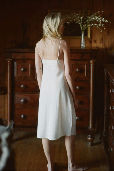 The Flora Slip (Long) | Ivory